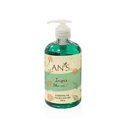 Gel Tắm Tinh Dầu Inspire (Bạch Đàn Chanh + Bạc Hà + Hương Thảo): Chai xanh 500g