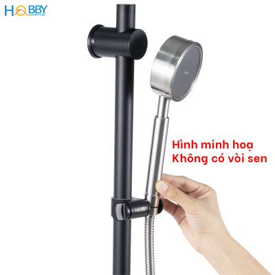 Thanh treo tay sen tắm cơ động inox 304 sơn đen Hobby home decor GVST3