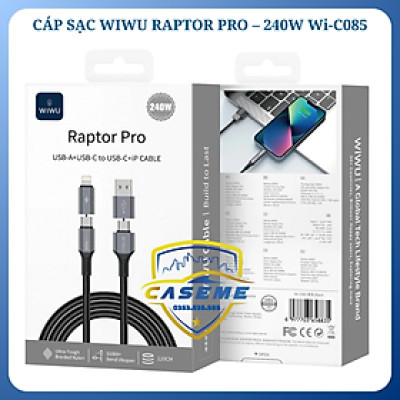 CÁP SẠC WI WU RAPTOR PRO – 240W Wi-C085 - Hàng Chính Hãng