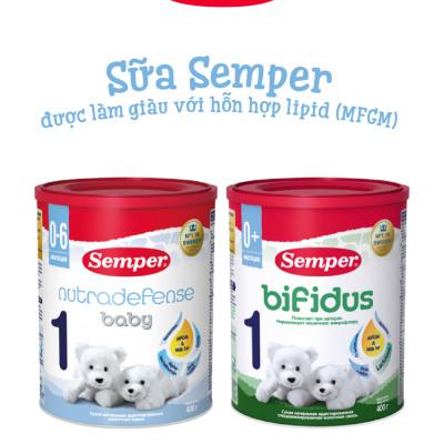 Combo 4 Sữa bột công thức Semper Bifidus số 1 400g/hộp