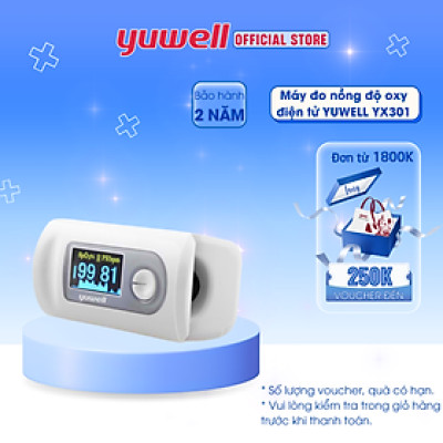 Máy đo nồng độ 0xy trong máu điện tử Yuwell YX301 - nhập khẩu chính hãng, bảo hành 24 tháng