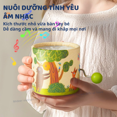 Hộp phát nhạc cho bé mideer Hand Crank Music Box, đồ chơi âm thanh cho bé 1,2,3,4,5,6 tuổi