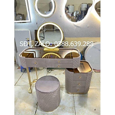 HN Miễn phí vận chuyển Bàn Phấn Bọc Nỉ Mặt Kính