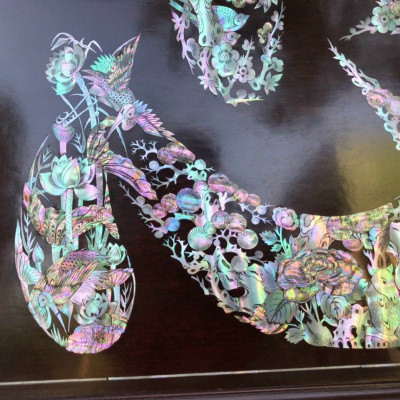 Tranh chữ nhẫn khảm ốc kết hợp với lền gỗ gụ lào 