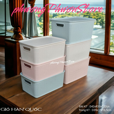 ( HÀNG CAO CẤP ) COMBO BỘ GIỎ CÓ NẮP ĐẬY NHIỀU SIZE & MÀU ĐẸP BỘ RỔ GIỎ CÓ NẮP ĐẬY PHONG CÁCH HÀN QUỐC & NHẬT BẢN TUYỆT ĐẸP (MH 37&38)