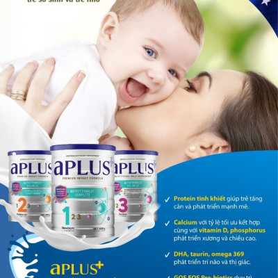 Sữa Aplus số 1, số 2, số 3 (900g)  Dành Cho Bé Sơ Sinh Cho Đến 3 Tuổi 