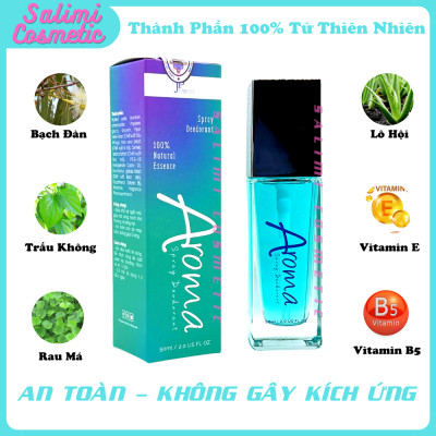 Xịt Khử Mùi Hôi Nách AROMA 50ml, Khử Mùi Toàn Thân, Ngăn Tiết Mồ Hôi, Lưu Hương Suốt 24H