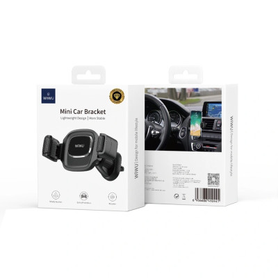 Giá đỡ Wiwu Ch009 Car Mount cho điện thoại trên ô tô làm bằng hợp kim nhôm, xoay 360 độ - Hàng chính hãng