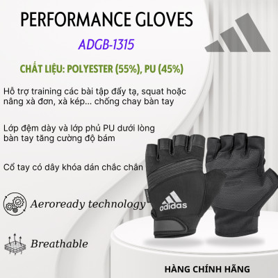 Găng Tay Thể Thao Chính Hãng ADIDAS ADGB-1315 Performance Gloves (1 Cặp) - Phụ Kiện Tập Fitness, Gym
