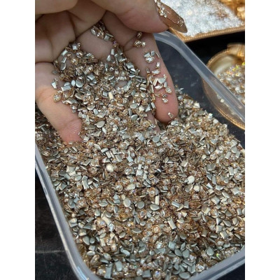 Đá Mini Chân Bằng Vàng Trà Siêu Nhỏ 100 Viên, Thủy Tinh Nhân Tạo Cao Cấp, Đá Đính Móng, Siêu Sáng, Mix Mẫu Đa Dạng Sơn Gel Nữ