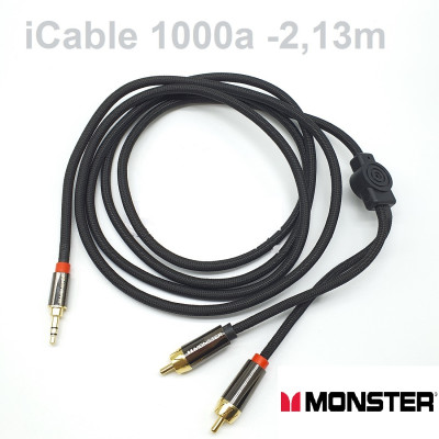 Dây 3.5mm ra 2 đầu RCA iCable 1000A Monster cho ipod, ipad, điện thoại dài 2m- Hàng Chính Hãng