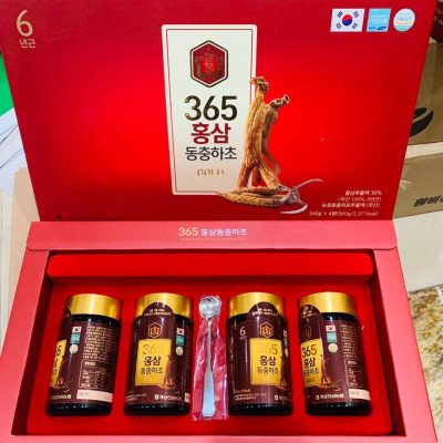 Cao hồng sâm đông trùng hạ thảo 365 Gold Hàn Quốc hộp 4 lọ - Quà tặng thượng hạng cho mọi người