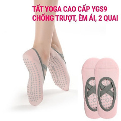 Tất tập yoga ,Vớ Chân Yoga, pilates barreQuai Chéo thấm mồ hôi gắn hạt silicon chống trơn trượt quai chéo kín ngón
