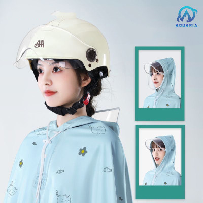 Áo Mưa Đơn Dày Dặn Kèm Kính Chống Gió Che Phủ Toàn Thân Không Thấm Nước Tiện Dụng Cho Nam Và Nữ