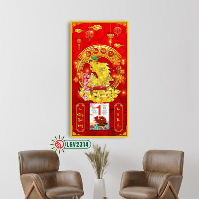 Lịch gỗ treo tường Kim Ngư Phú Quý IMWI LGV2314 - Lịch phong thủy