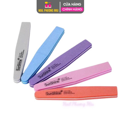 Phao Dũa Móng Mịn Sunshine Thanh Dài Ngắn, Phào Dũa 2 Mặt Sunshine Làm Nail (Màu Ngẫu Nhiên) Nail Phương Miu Nữ Women