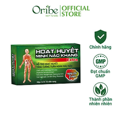 Hoạt Huyết Minh Não Khang Extra Dân Khang Giúp Hoạt Huyết Dưỡng Não Ngủ Ngon Giảm Rối Loạn Tiền Đình Hộp 20 Viên