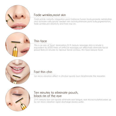 Cây lăn mát xa mặt nâng cơ xi mạ vàng 24K, máy massage mặt giúp giảm nếp nhăn (có hàng sẵn) (Hàng Chính Hãng) B08