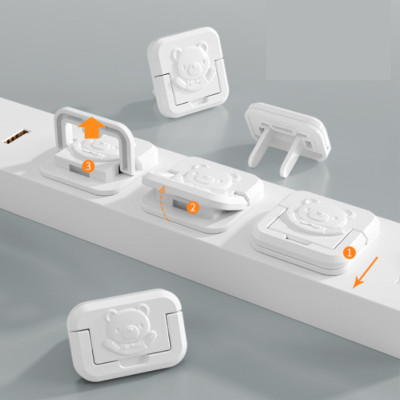 Combo 5 nút bịt ổ điện chống giật cho bé hình gấu dễ thương - Hàng chính hãng 