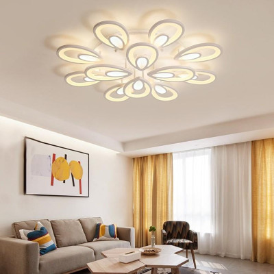 Đèn ốp trần  hiện đại 12 cánh hoa trang trí nội thất sang trọng với 3 chế độ ánh sáng.