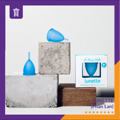Cốc Nguyệt San Lunette Màu Xanh - Vật Liệu 100% Silicon Y Tế Đạt Chứng Nhận FDA - Nguyên Tem Niêm Phong - Sản Xuất Tại Phần Lan - Hàng Chính Hãng - Lunette Menstrual Cup Blue