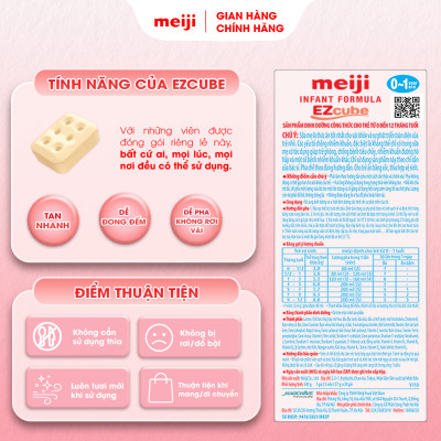Combo Sản Phẩm Dinh Dưỡng Công Thức Meiji Infant Formula Ezcube (540g) & Meiji Growing Up Formula Ezcube (560g)