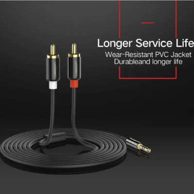 Ugreen UG20780AV116TK 8M màu Đen Cáp âm thanh 2 đầu Bông sen sang 3.5mm Dương mạ vàng - HÀNG CHÍNH HÃNG