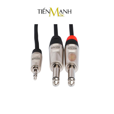 Dây Chia Tín Hiệu Chữ Y Hosa Pro Rean by Neutrik Dài 3m Đầu 3ly Stereo TRS Sang 2 Đầu 6ly Mono TS HMP-010Y Cable 1/4 in Hàng Chính Hãng