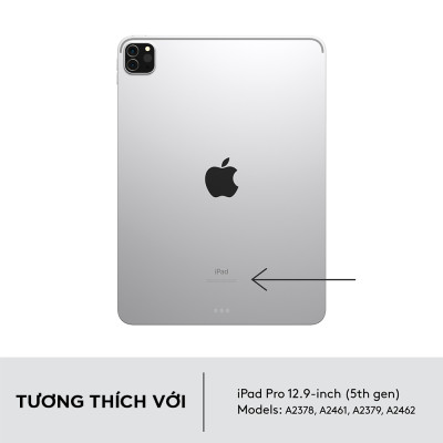 Bao da kèm bàn phím Logitech Combo Touch dành cho iPad Pro 12.9 inch (gen 5) - Bàn phím Backlit có thể tháo rời, Trackpad siêu nhạy - Hàng chính hãng