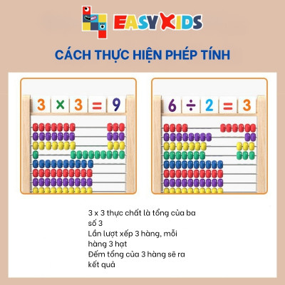 Đồ Chơi Giáo Dục Bàn Tính Toán Học Thông Minh Tặng Kèm 100 Thẻ Số 100 Que Tính Nhiều Màu