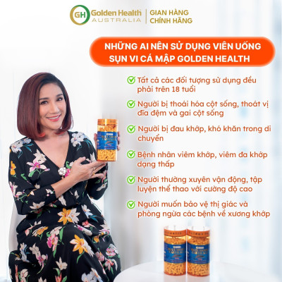 [GOLDEN HEALTH] Viên Uống Sụn Vi Cá Mập Hỗ Trợ Các Bệnh Lý Xương Khớp Mãn Tính Nguy Hiểm Như Thoái Hoá Khớp, Thoát Vị Đĩa Đệm, Loãng Xương Golden Health Blue Shark Cartilage 750mg hộp 365 Viên - Nhập Khẩu Chính Ngạch Từ Úc