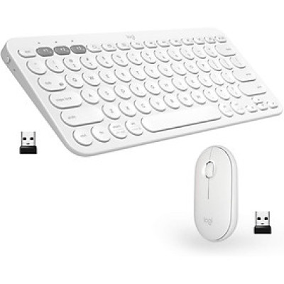 Bộ bàn phím không dây Logitech K380 Trắng + Chuột không dây Logitech M350 Trắng - Hàng chính hãng