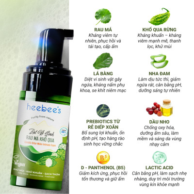 Bọt Vệ Sinh Rau Má Khổ Qua Rừng Thuần Chay Heebee