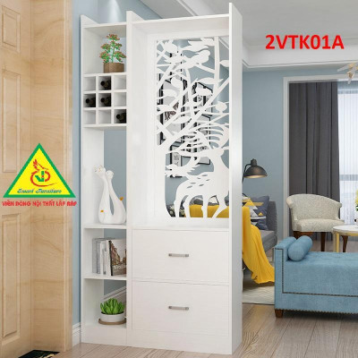Tủ kệ trang trí kiêm vách ngăn phòng khách , nhà bếp 2VTK01 - Nội thất lắp ráp Viendong Adv