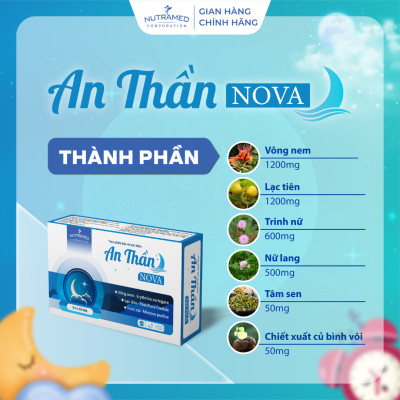 Viên uống An Thần No va hỗ trợ an thần, ngủ ngon, giảm căng thẳng (30 viên) - Nutramed
