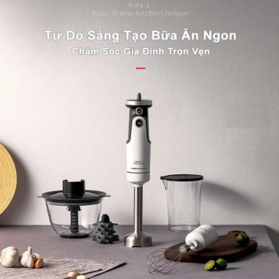 Máy xay sinh tố cầm tay 4 trong 1 kiêm bóc tỏi Morphy Richards MR6006 - HÀNG NHẬP KHẨU 