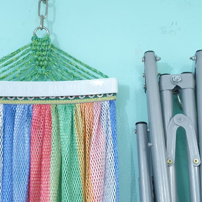 Võng xếp BAN MAI, võng cho trẻ em, nguyên bộ gồm khung võng và lưới võng (Giao màu ngẫu nhiên)