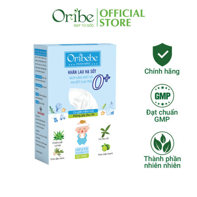 Khăn Lau Hạ Sốt Cho Bé Oribebe 0+ Hạ Nhiệt Giảm Sốt An Toàn Cho Bé Từ Thiên Nhiên