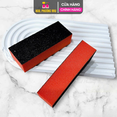 Phao Dũa Móng Tay Mịn Vuông 92mm Độ Mịn 100/180, Phao To Đỏ Hồng Dày Dũa Nhám Móng Chân 2 Mặt Ráp Mịn Làm Nail Phương Miu Nữ