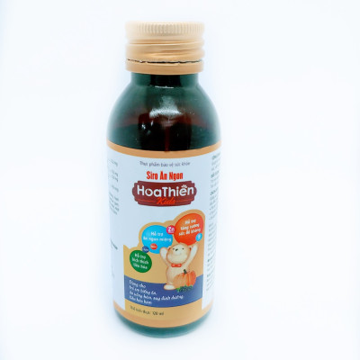 Siro ăn ngon Hoa Thiên Kids hổ trợ hệ tiêu hóa giúp bé ăn ngon và phát triển tốt chai 120ml