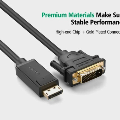 Ugreen UG10221DP103TK 2M màu Đen Cáp chuyển đổi DP sang DVI 24 + 1 Hỗ trợ độ phân giải 1920x1200 - HÀNG CHÍNH HÃNG