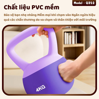BG Tạ Bình Q312 - 6kg Cao Su Mềm, chuông Ấm, Tạ Ấm