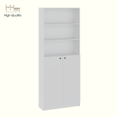 HAPPY FURNITURE , Kệ sách 6 tầng 2 cửa mở - CATY, KSA_076 , 80cm x 28cm x 202cm DxRxC