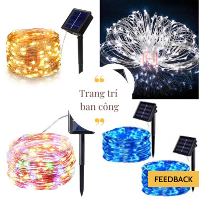 Đèn led dây năng lượng mặt trời T-Light 10 mét, 20 mét cho không gian Nhà, Quán Cafe, Ban Công, Sân Thượng Siêu Chill...