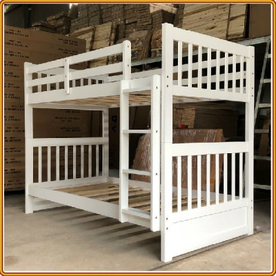 Giường 2 tầng màu trắng Tundo trên 1m2 dưới 1m4
