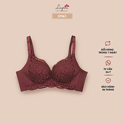 Áo Lót Nâng Ngực Nữ Cao Cấp Không Gọng LUPERI LU3AL863 Đệm Mềm Nâng Ngực Phối Ren Bản 3 Móc Chắc Chắn Co Giãn Tốt