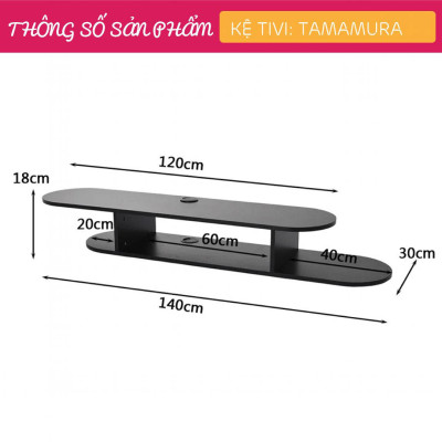 Kệ tivi gia đình gắn tường nhỏ gọn SMLIFE Tamamura