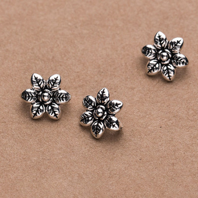 Combo 2 cái charm bạc khóa liên kết vòng tay, dây chuỗi hình bông hoa - Ngọc Quý Gemstones