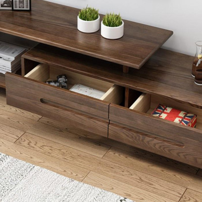 Kệ TV gỗ tự nhiên nguyên khối bàn tivi sang trọng hiện đại LUX-KTV05