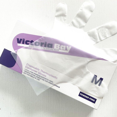 Hộp 100 Găng Tay Cao Su TPE Victoria Bay, Bao Tay Siêu Dai Dùng 1 Lần Làm Bếp Nấu Ăn Vệ Sinh Không Mùi Chống Nhăn